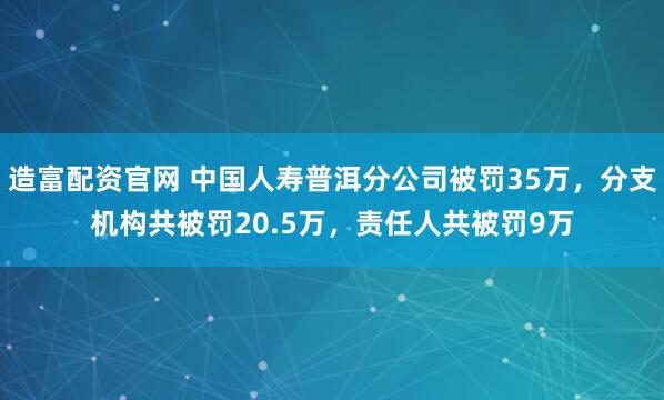 造富配资官网 中国人寿普洱分公司被罚35万，分支机构共被罚20.5万，责任人共被罚9万